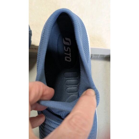 STQ Slip On Breathe Mesh Walking Shoes Womens Size 7.5 Blue Sneakers Comfort - Picture 9 of 9